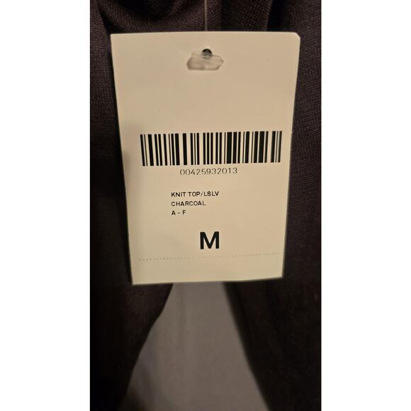 Forever 21 Knit Top Womens Medium Charcoal Long Sleeve Open Back Crop Shirt - Picture 5 of 9